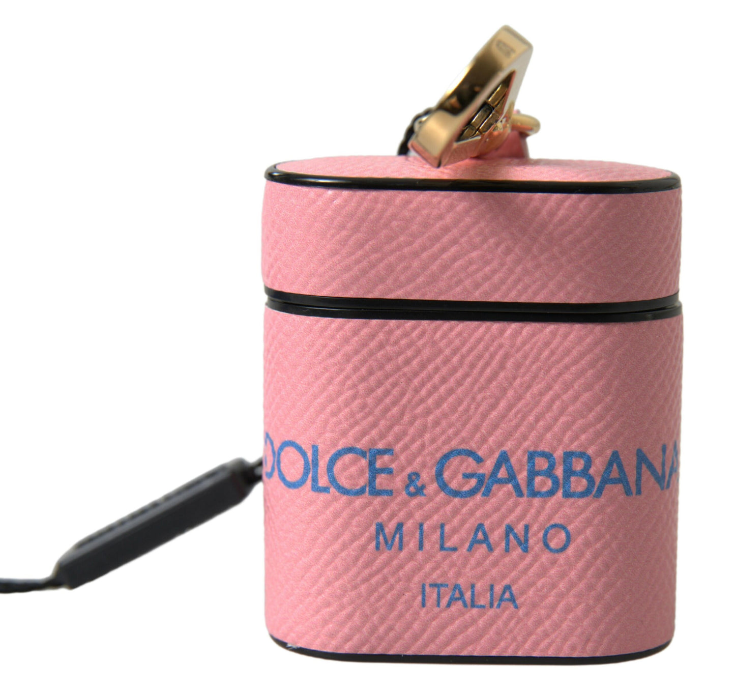 Chic Calf Leather Airpods Case by Dolce & Gabbana in Pink