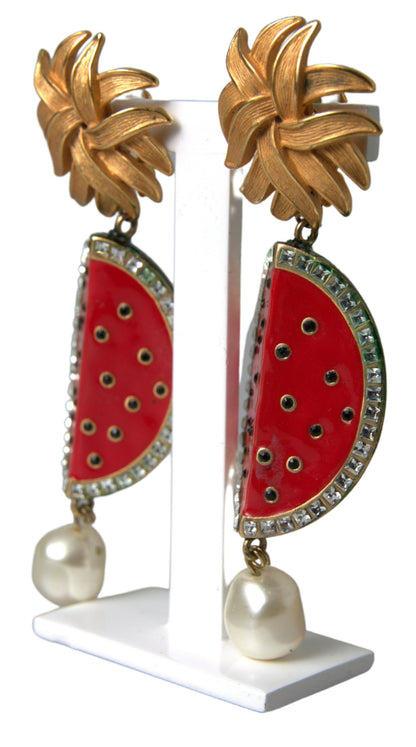  - Radiant Red Watermelon Clip-On Earrings