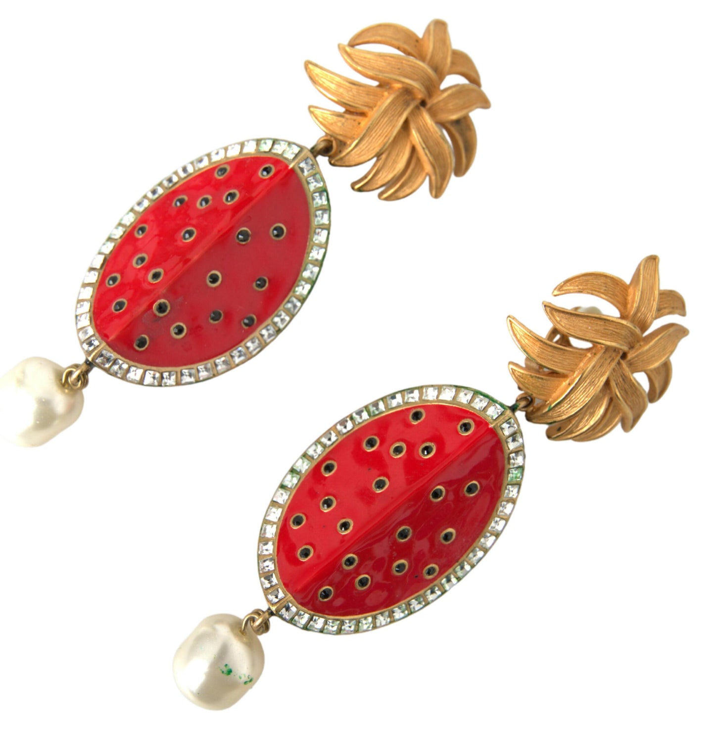  - Radiant Red Watermelon Clip-On Earrings