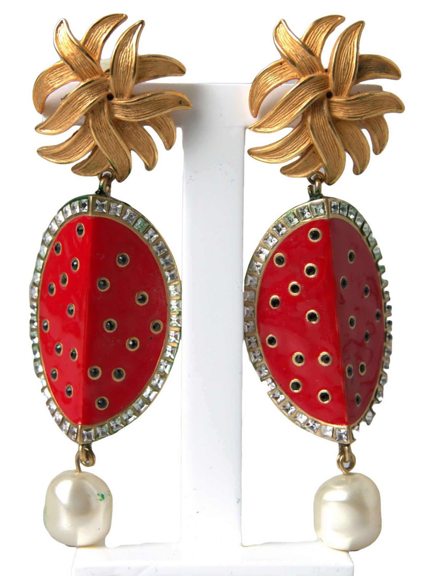  - Radiant Red Watermelon Clip-On Earrings