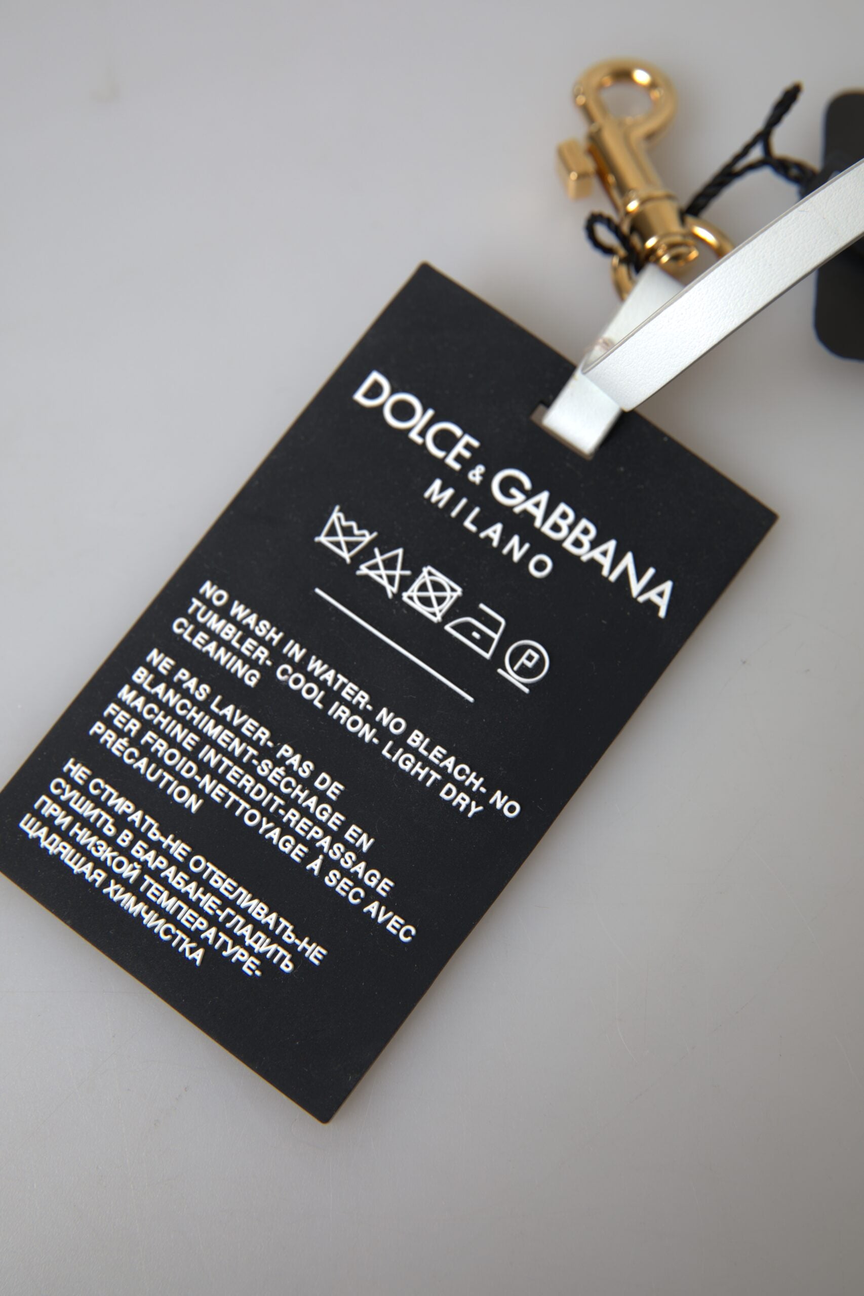 Chic Black and Gold Designer Keychain by Dolce & Gabbana