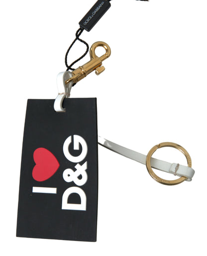 Chic Black and Gold Designer Keychain by Dolce & Gabbana