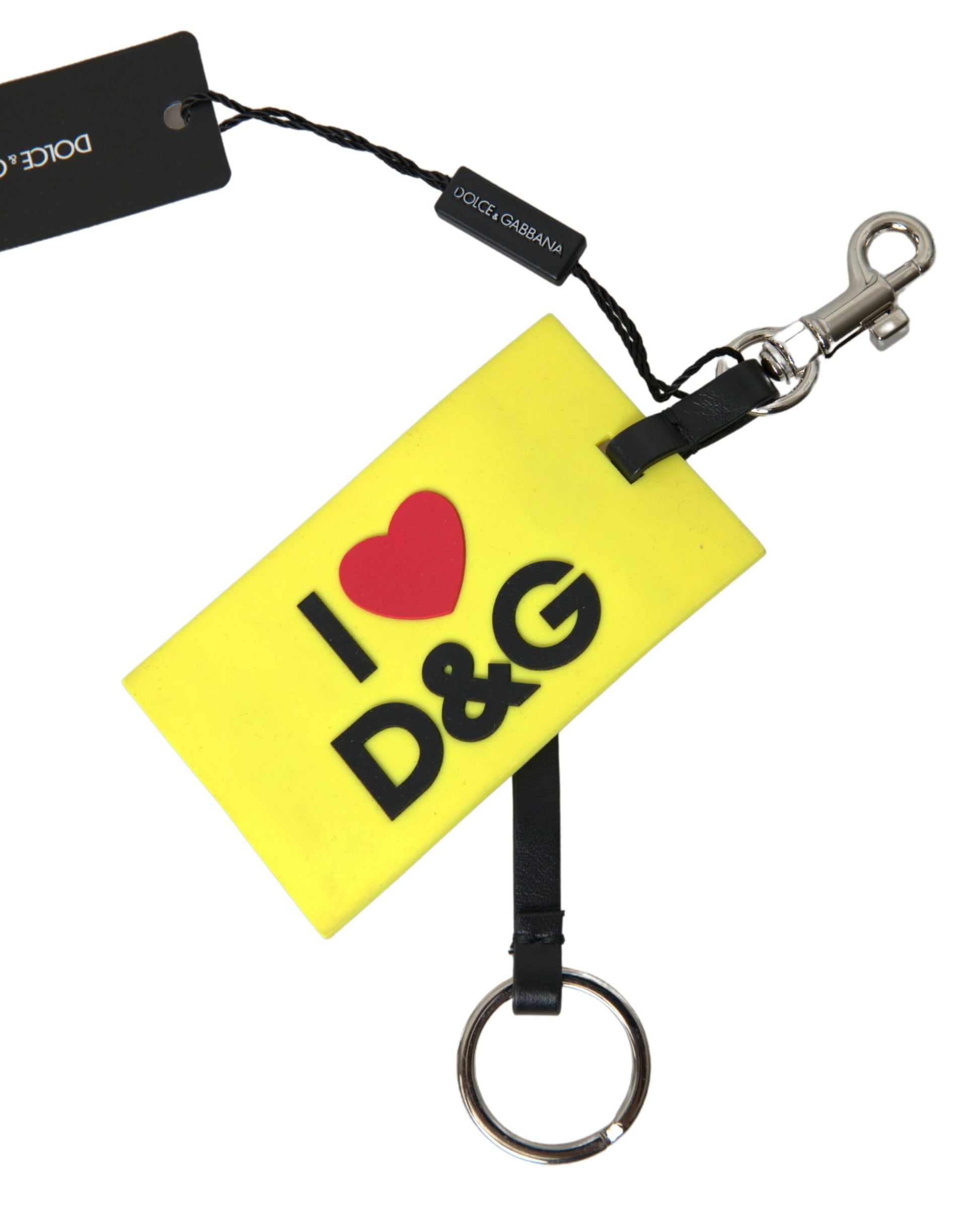 Chic Yellow Keyring with Logo Hardware by Dolce & Gabbana