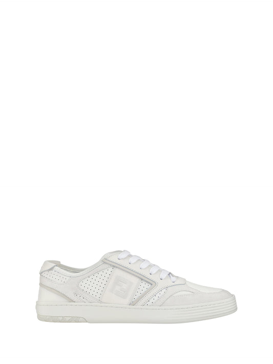  - Elegant Low Top Calfskin Sneakers in White