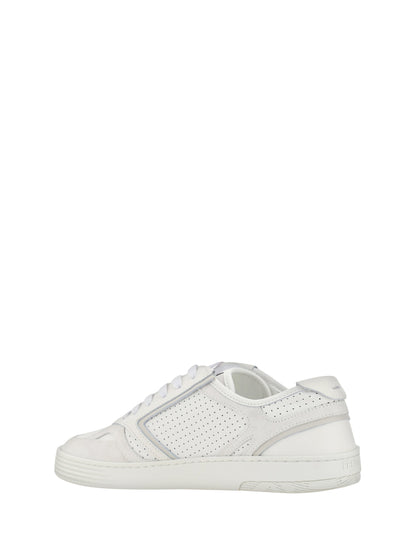  - Elegant Low Top Calfskin Sneakers in White