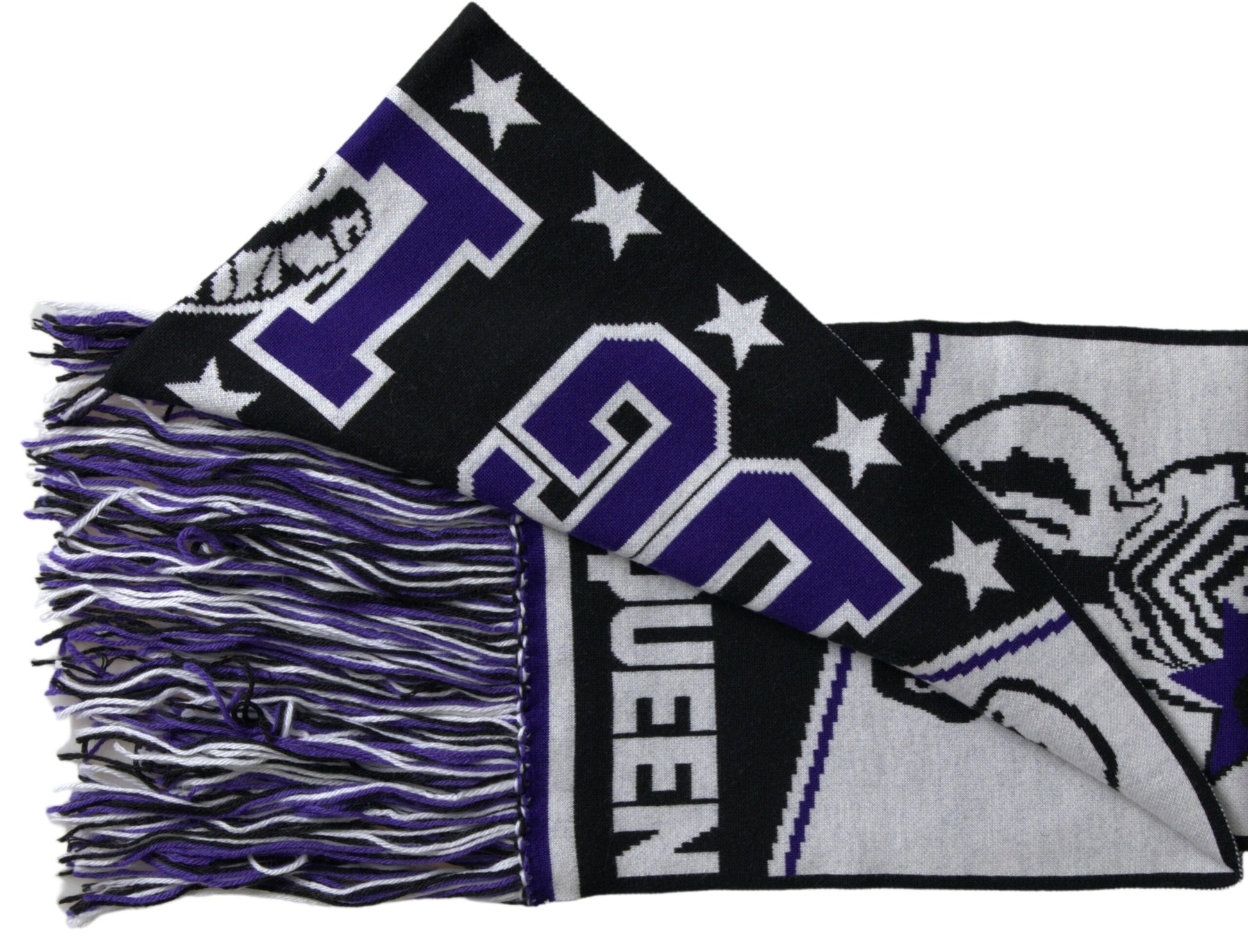 Elegant Multicolor Wool Blend Scarf by Dolce & Gabbana