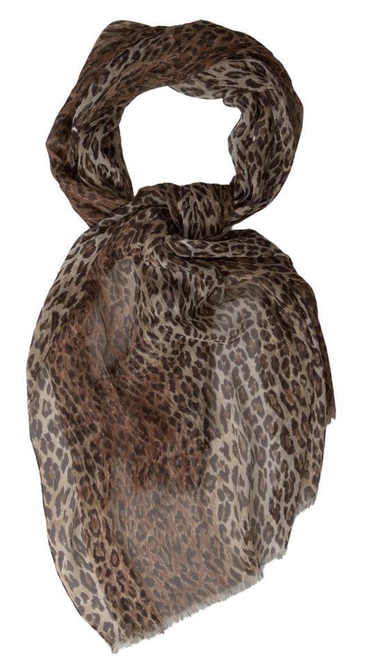  - Elegant Silk Neck Wrap Scarf in Luxurious Brown