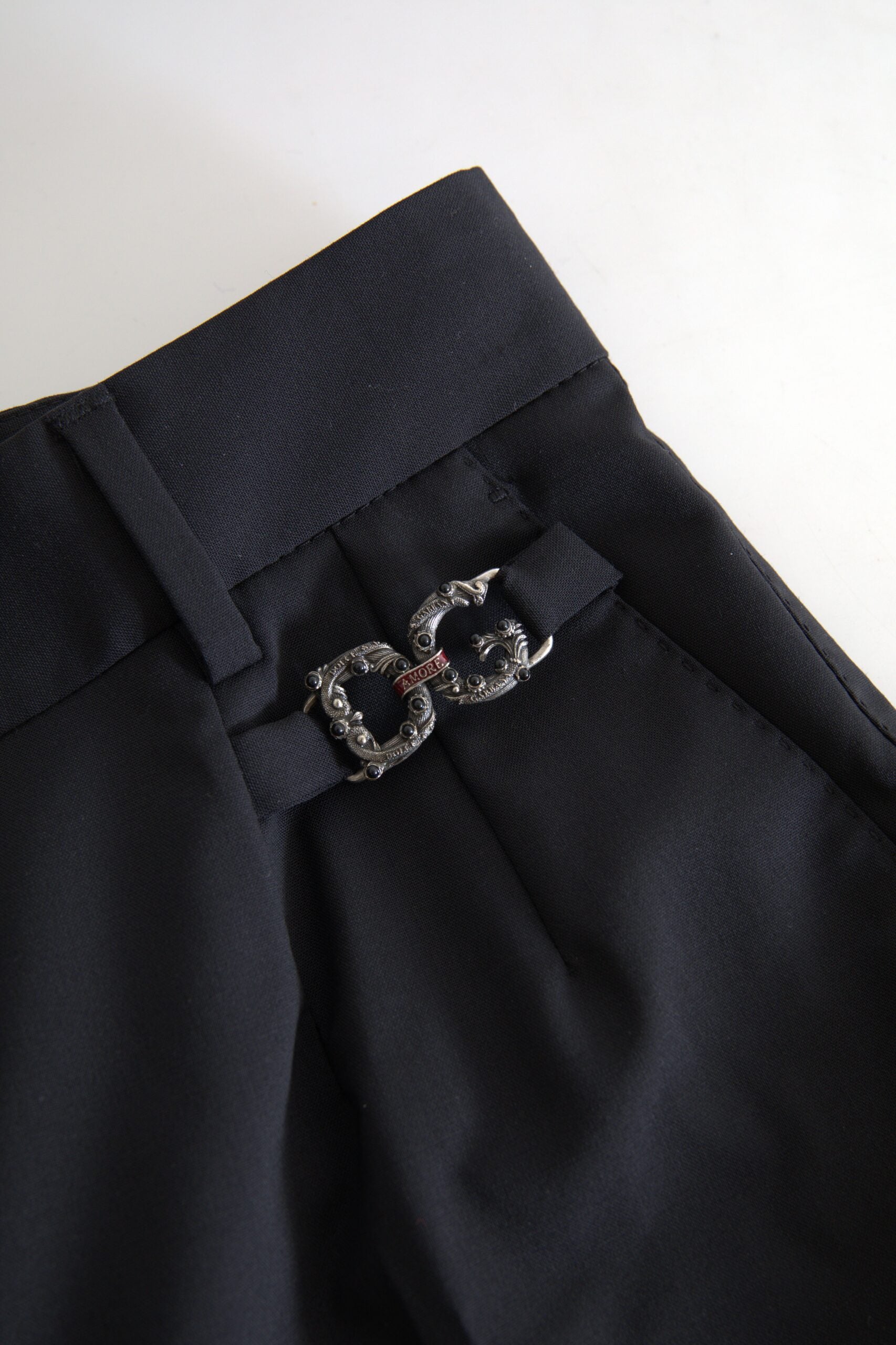 Elegant High-Waist Tapered Wool Pants by Dolce & Gabbana