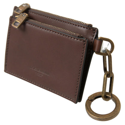  - Elegant Brown Leather Coin Purse Wallet