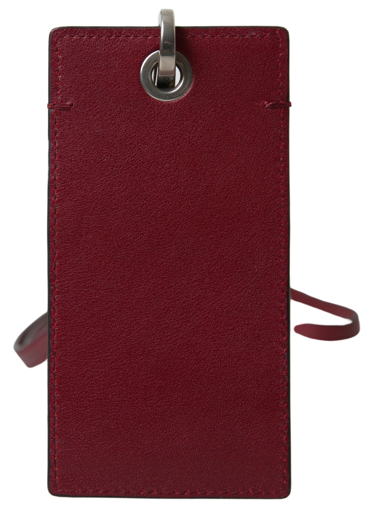  - Elegant Red Leather Cardholder with Lanyard