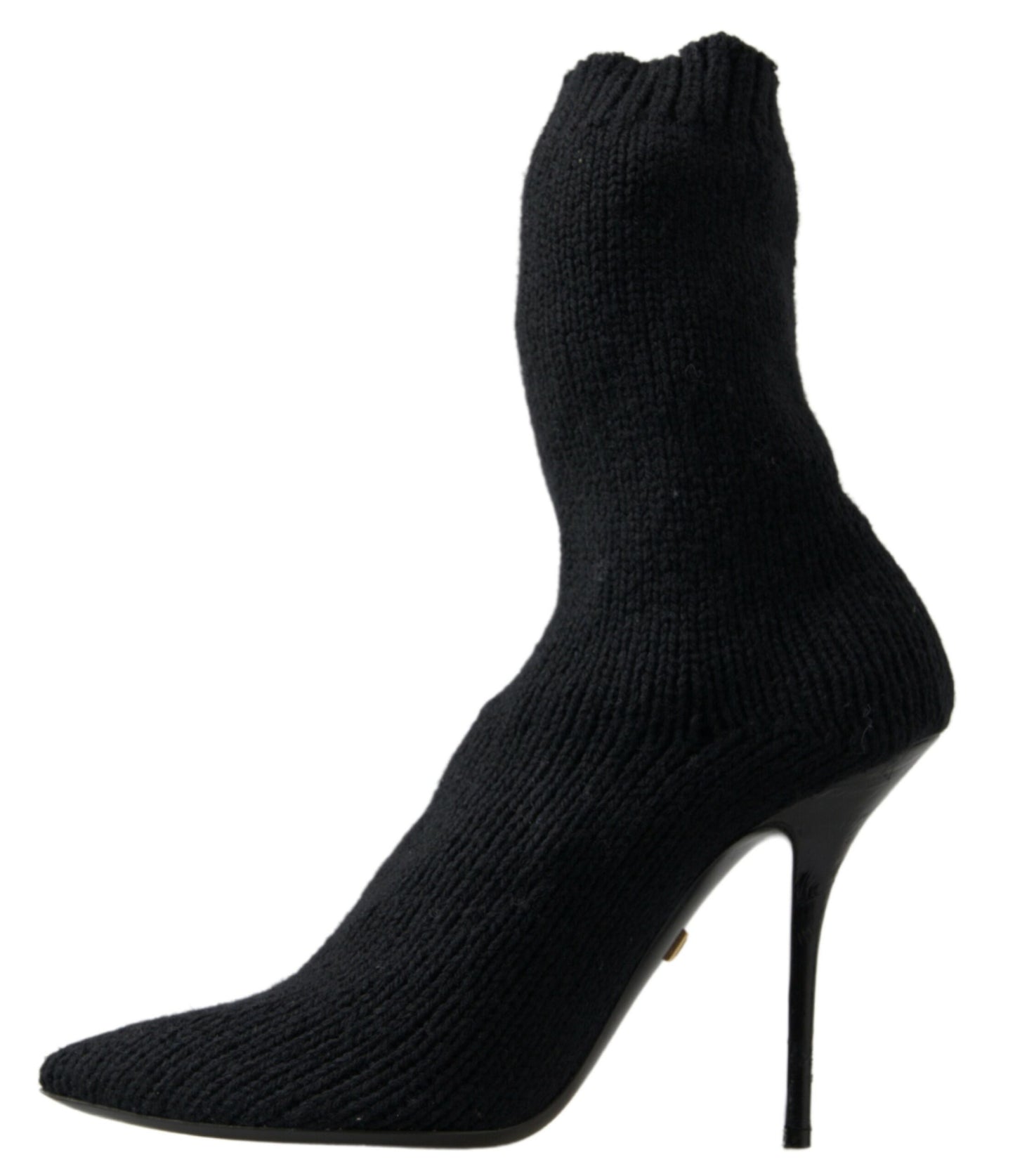  - Elegant Black Viscose Mid-Calf Boots