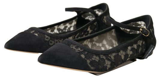  - Elegant Black Lace Flats