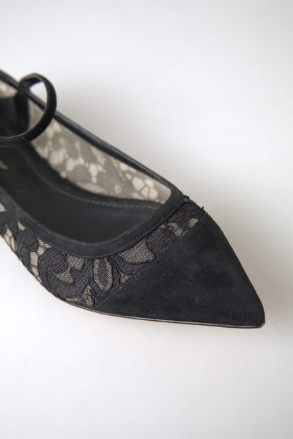  - Elegant Black Lace Flats