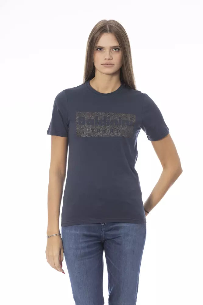  - Blue Cotton Women T-Shirt