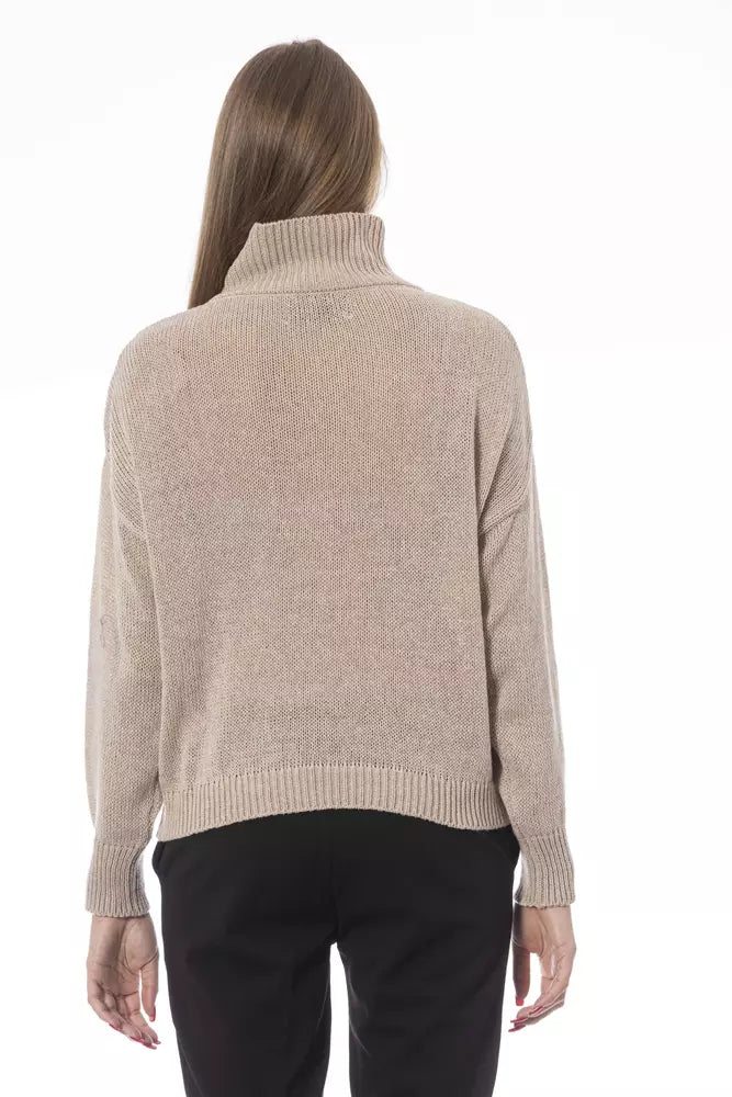  - Beige Wool Women Sweater