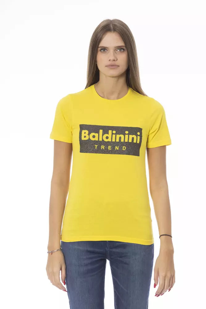  - Yellow Cotton Women T-Shirt