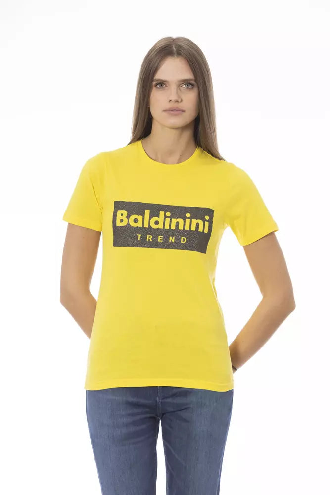  - Yellow Cotton Women T-Shirt