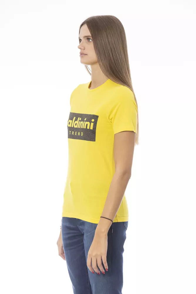  - Yellow Cotton Women T-Shirt