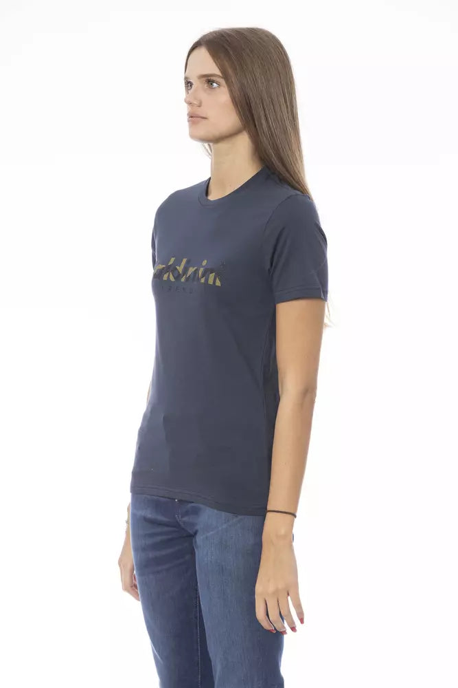  - Blue Cotton Women T-Shirt