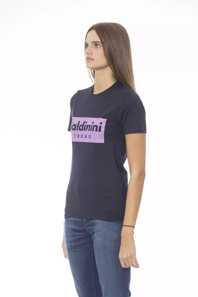  - Blue Cotton Women T-Shirt