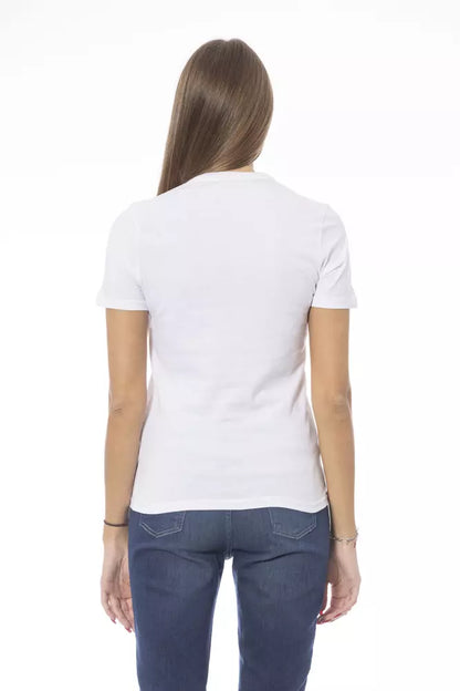  - White Cotton Women T-Shirt