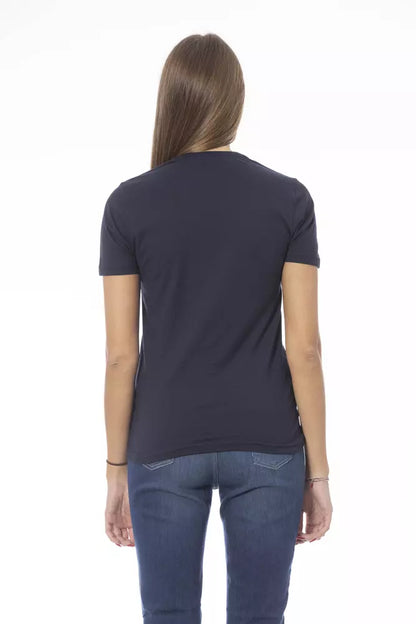  - Blue Cotton Women T-Shirt