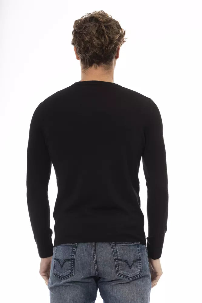  - Black Wool Men Sweater