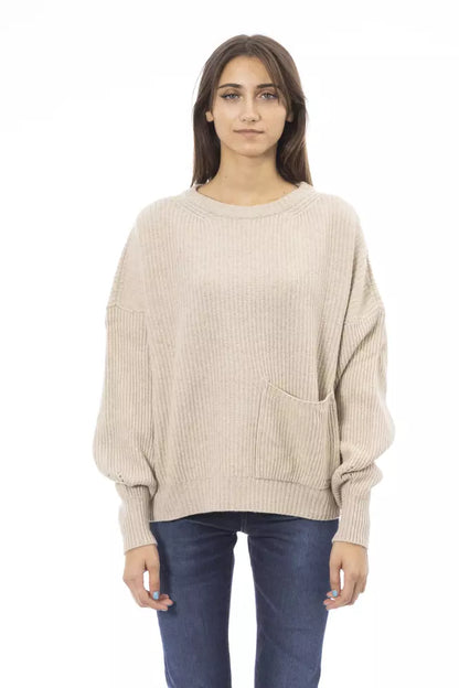  - Beige Wool Women Sweater