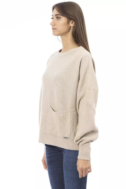  - Beige Wool Women Sweater