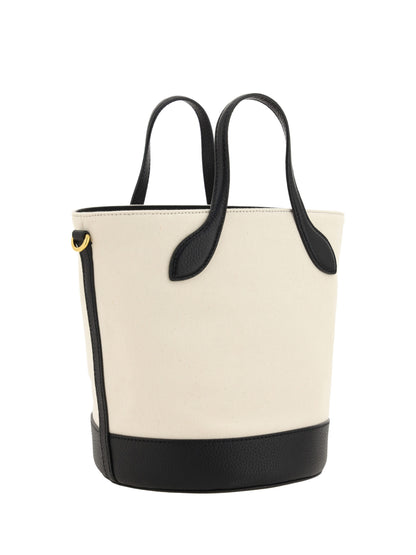  - Elegant Monogram Bucket Bag in Black & White