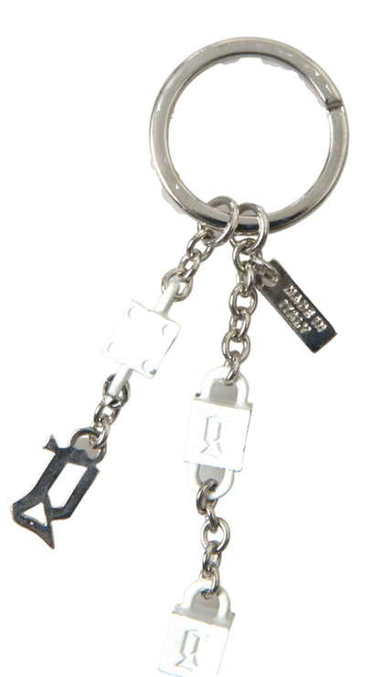  - Silver Brass Logo Charm Keychain