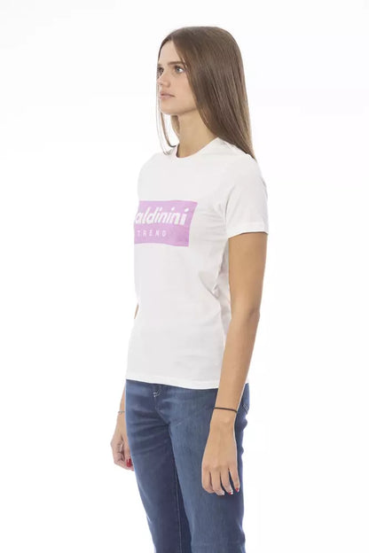  - White Cotton Women T-Shirt