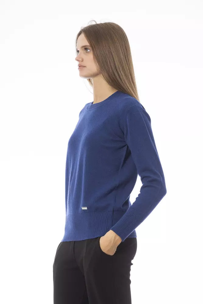 Blue Wool Women Sweater