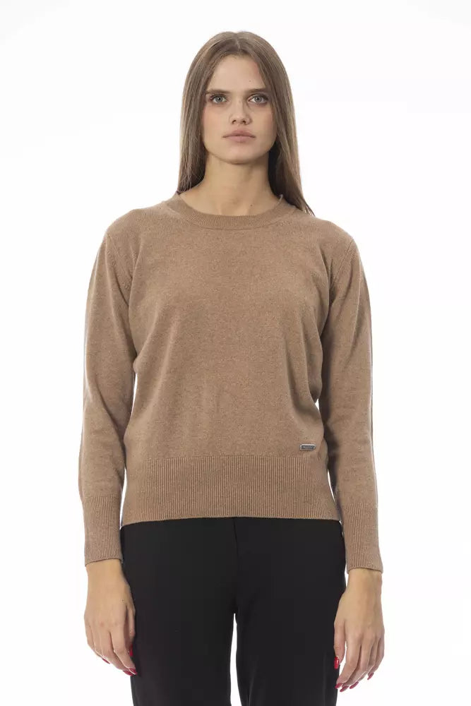  - Beige Wool Women Sweater