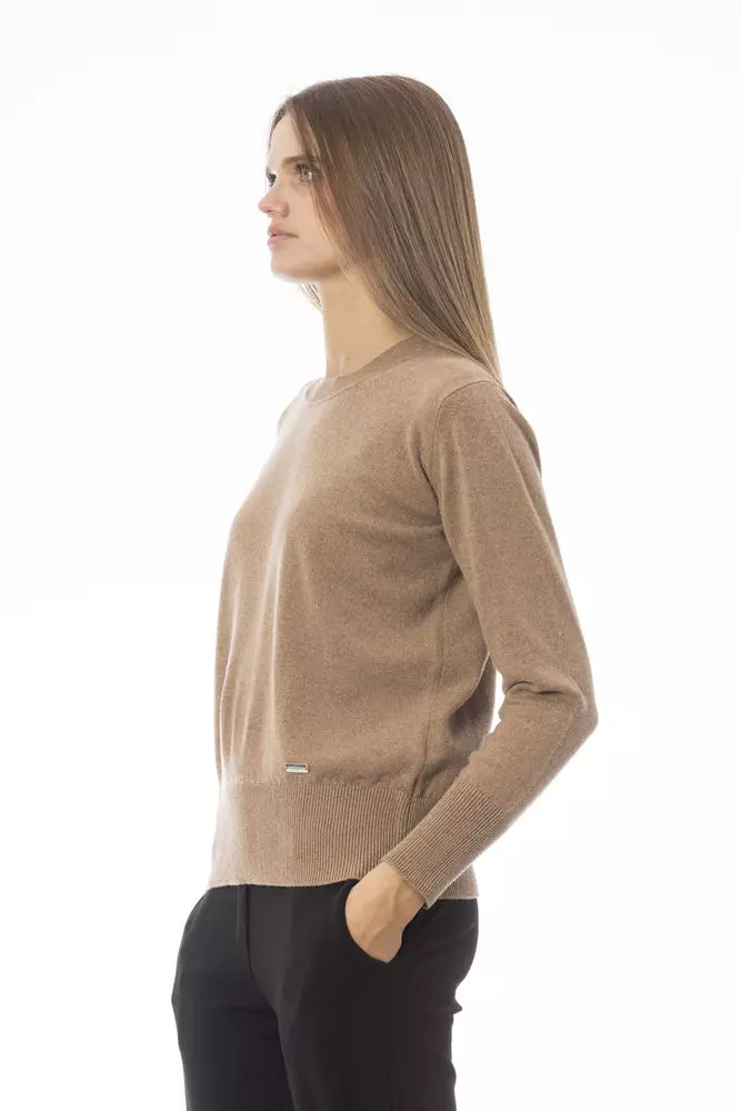  - Beige Wool Women Sweater