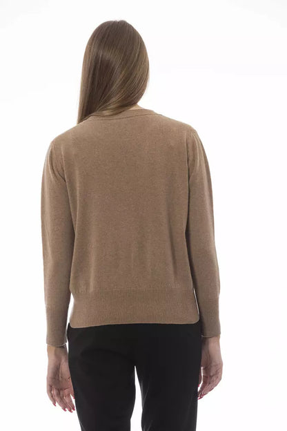  - Beige Wool Women Sweater