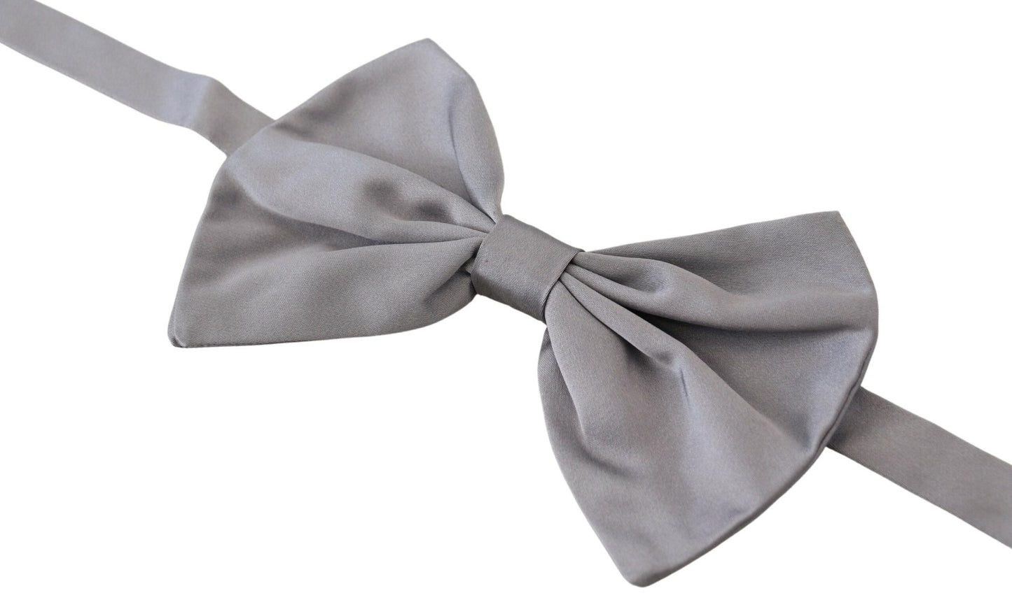  - Elegant Silver Gray Silk Bow Tie