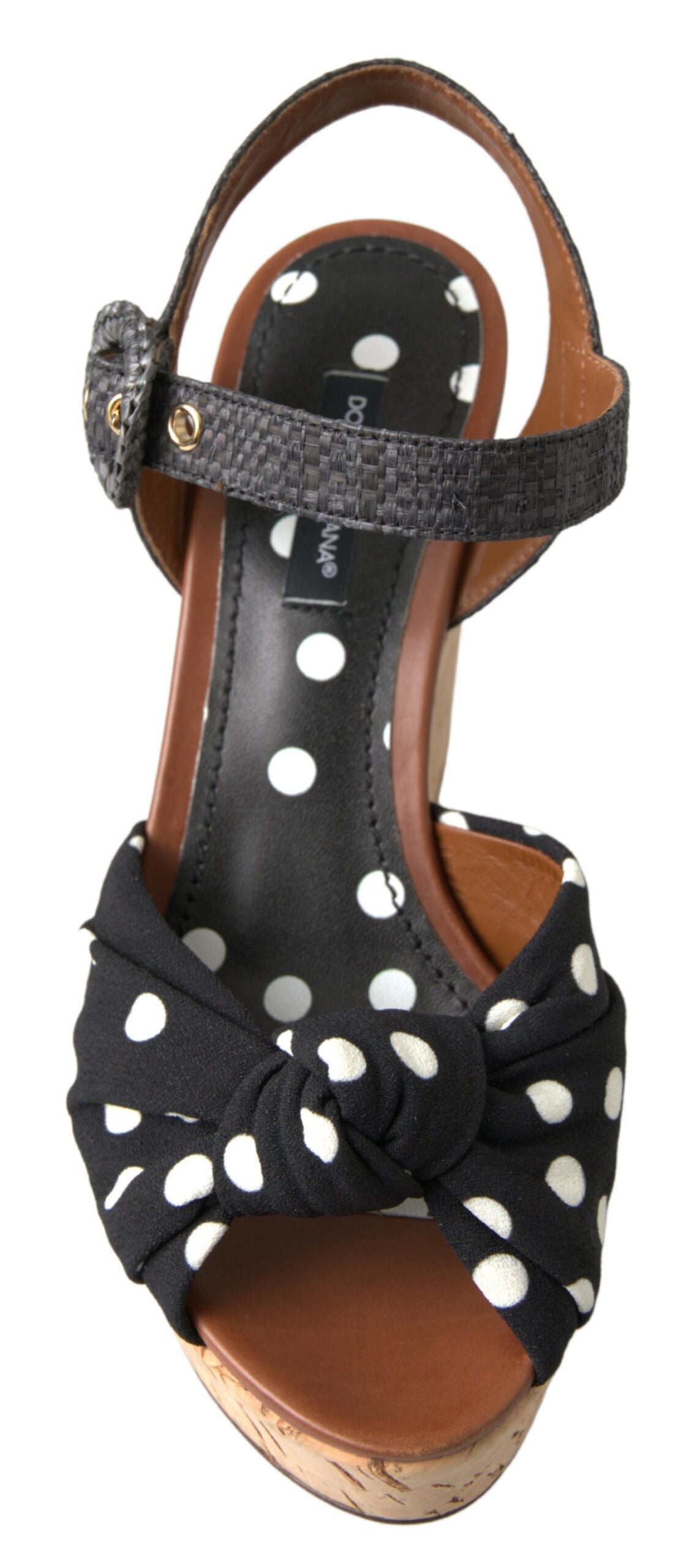  - Chic Polka-Dotted Ankle Strap Wedges