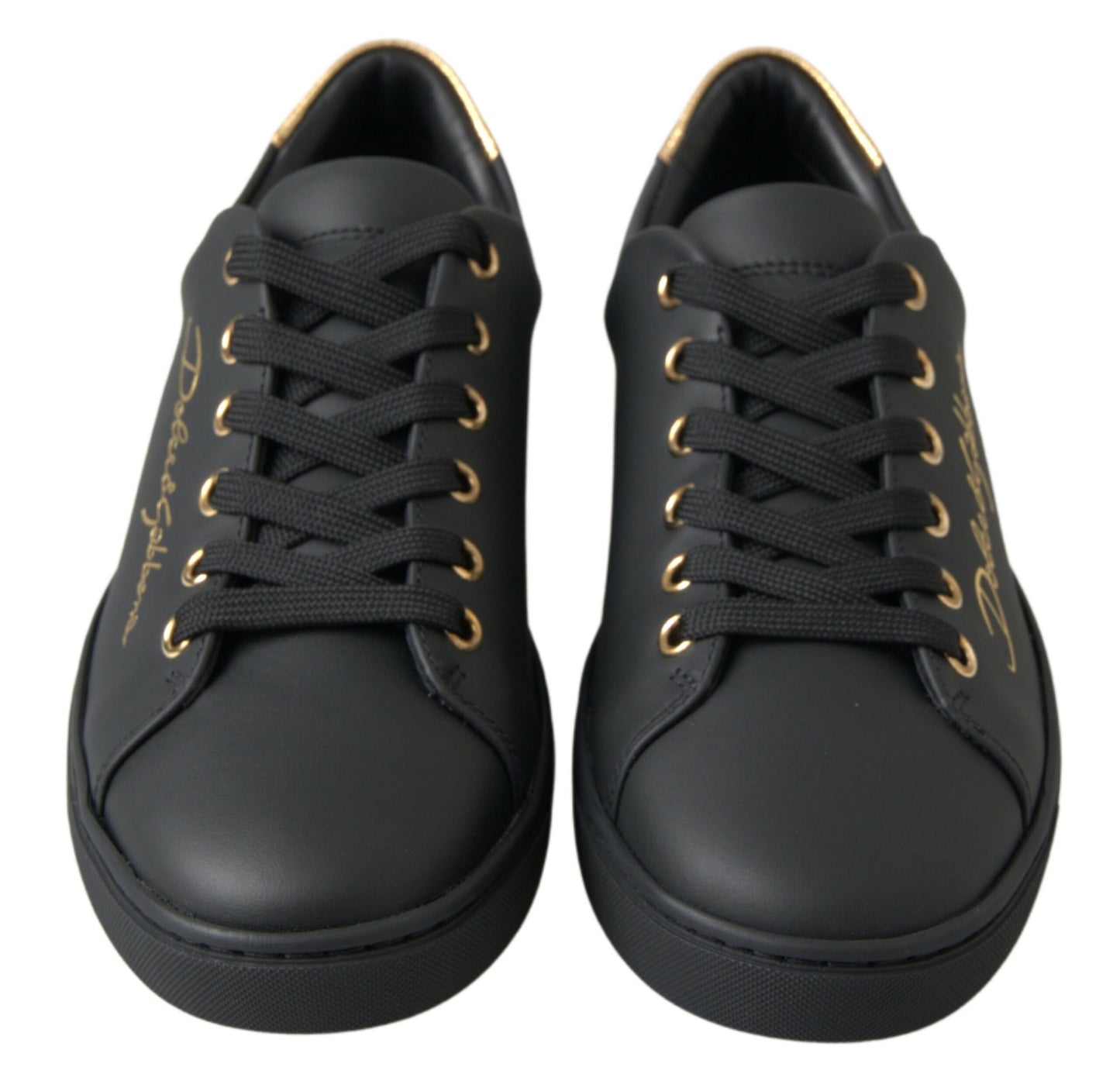  - Black Gold Leather Classic Sneakers