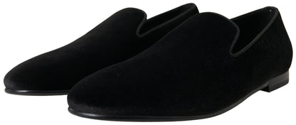 Elegant Velvet Black Loafers for Men