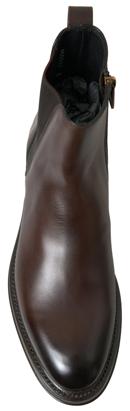 Elegant Leather Chelsea Boots by Dolce & Gabbana