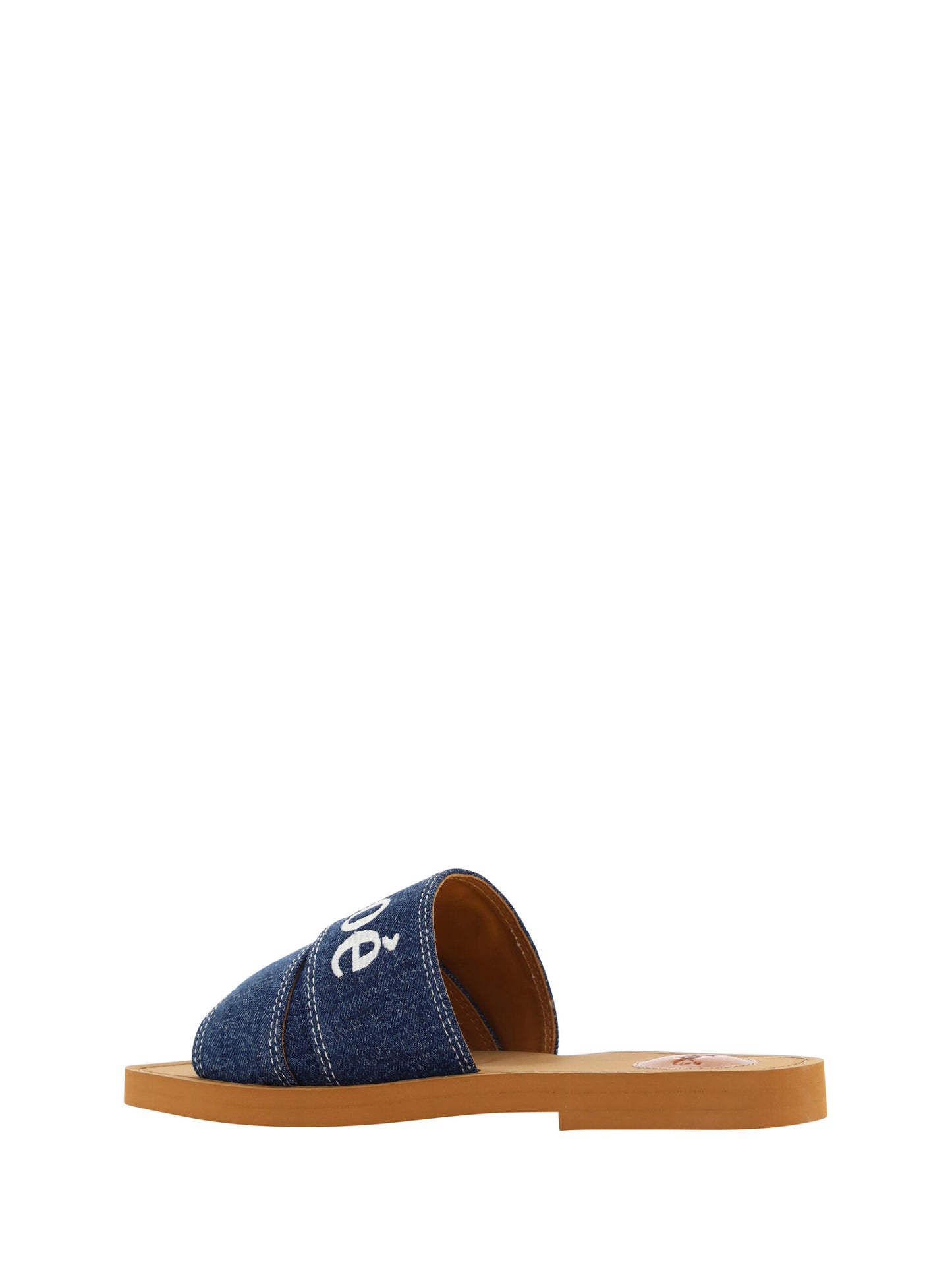  - Sumptuous Cotton Woody Slide Sandals in Denim Blue