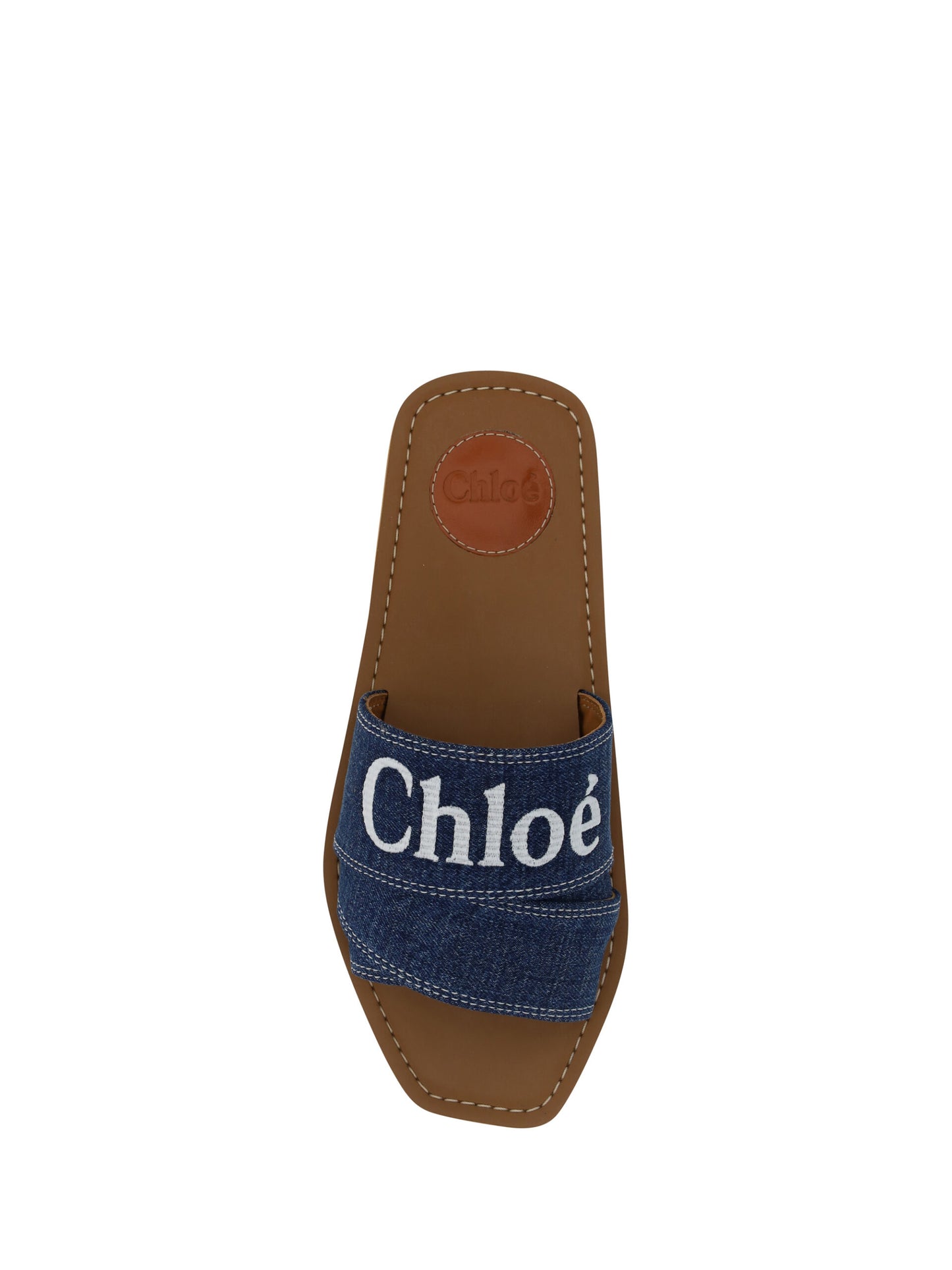  - Sumptuous Cotton Woody Slide Sandals in Denim Blue