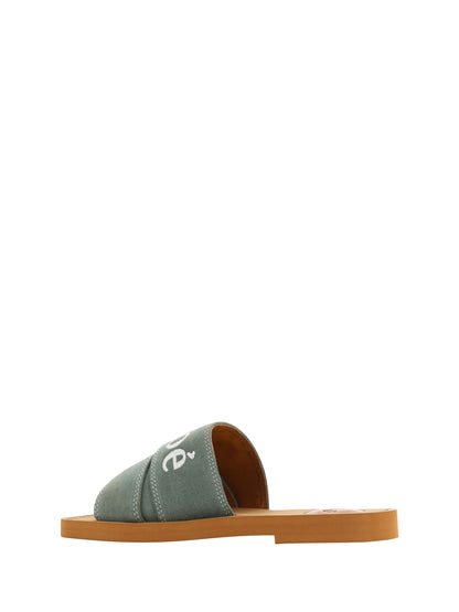  - Elegant Forest Green Cotton Slides