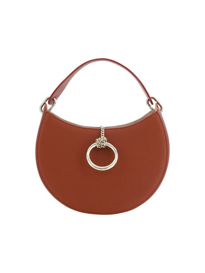  - Sepia Brown Small Arlène Leather Shoulder Bag