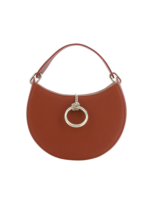  - Sepia Brown Small Arlène Leather Shoulder Bag