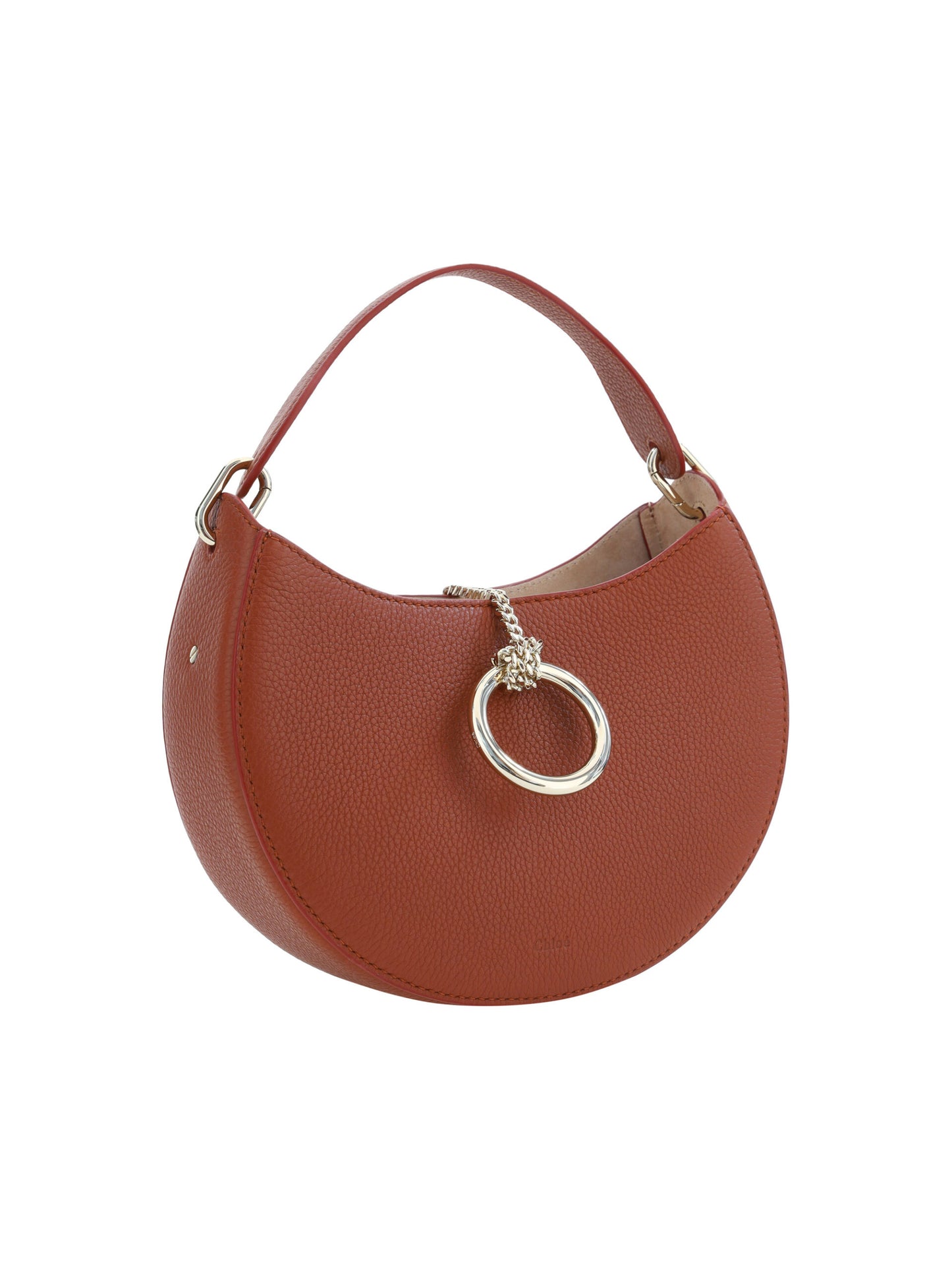  - Sepia Brown Small Arlène Leather Shoulder Bag