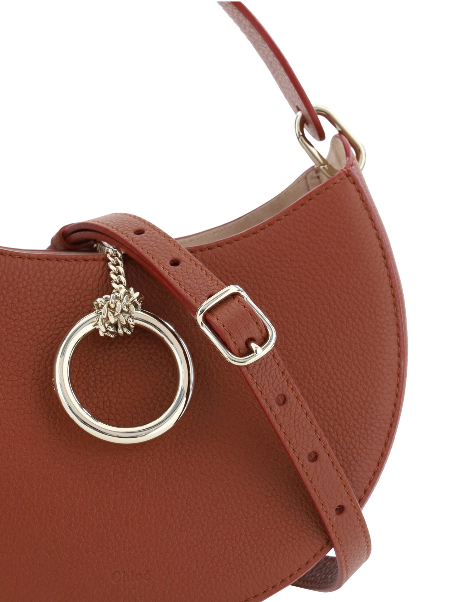  - Sepia Brown Small Arlène Leather Shoulder Bag