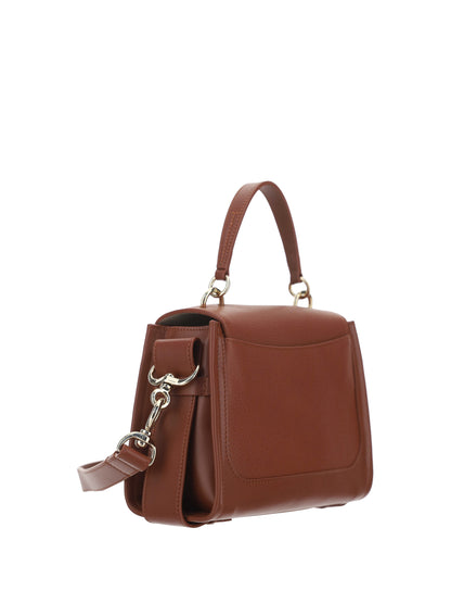  - Elegant Sepia Brown Calfskin Shoulder Handbag