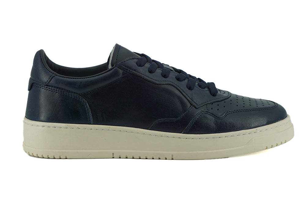  - Elegant Navy Blue Leather Sneakers